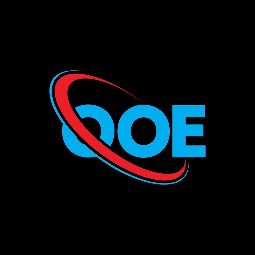 ooe-Logo. ooo Brief. ooe-Buchstaben-Logo-Design. Initialen ooe-Logo verbunden mit Kreis und Monogramm-Logo in Großbuchstaben. ooe-typografie für technologie-, geschäfts- und immobilienmarke. vektor