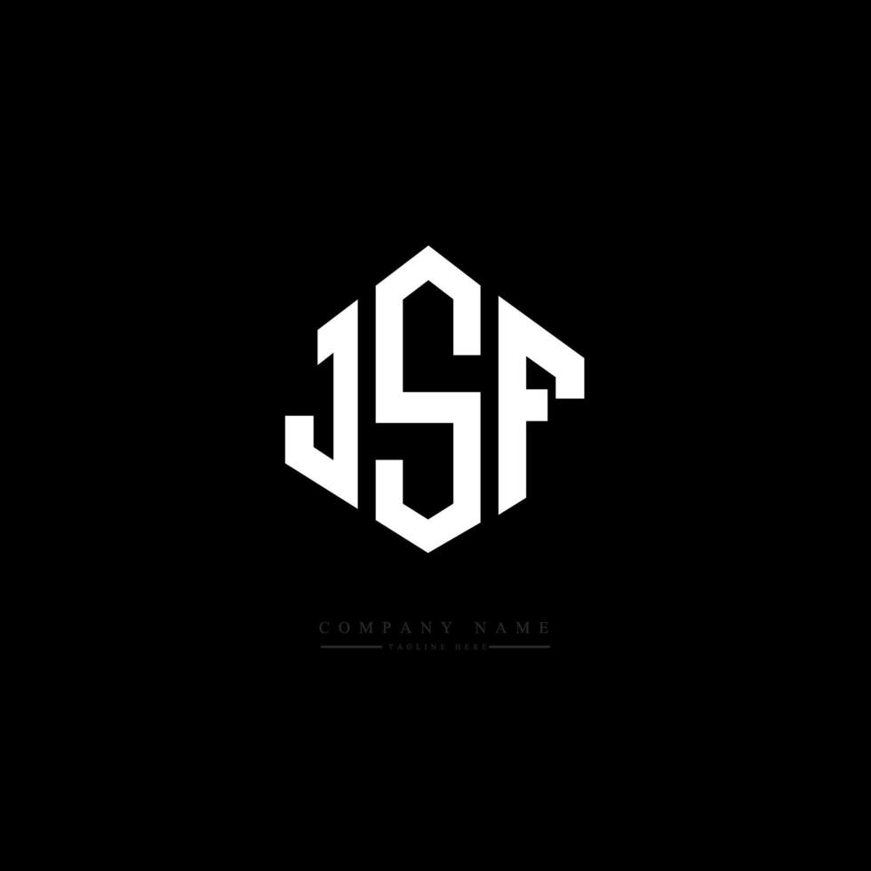 jsf bokstavslogotypdesign med polygonform. jsf-polygon- och kubformad logotypdesign. jsf hexagon vektor logotyp mall vita och svarta färger. jsf-monogram, affärs- och fastighetslogotyp.