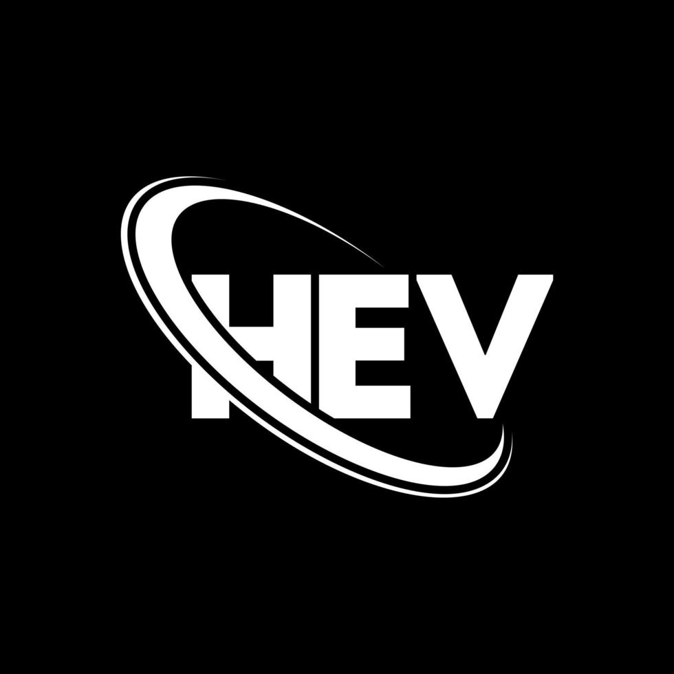 hev logotyp. hev brev. hev bokstavslogotyp design. initialer hev logotyp länkad med cirkel och versaler monogram logotyp. hev typografi för teknik, affärs- och fastighetsmärke. vektor