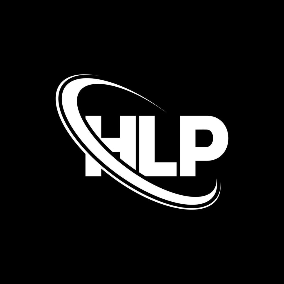 hlp-Logo. hilf brief. HLP-Brief-Logo-Design. Initialen hlp-Logo verbunden mit Kreis und Monogramm-Logo in Großbuchstaben. hlp-typografie für technologie-, geschäfts- und immobilienmarke. vektor