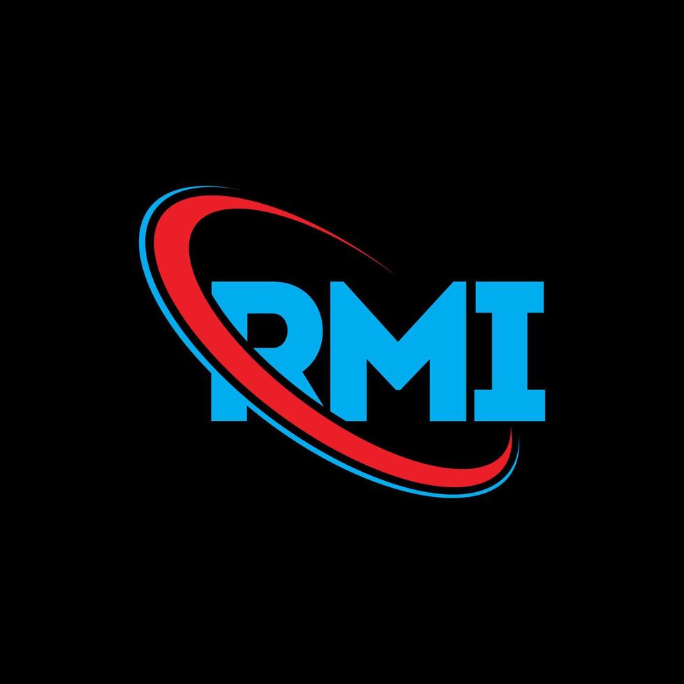 rmi-Logo. rmi-Brief. Rmi-Brief-Logo-Design. Initialen RMI-Logo verbunden mit Kreis und Monogramm-Logo in Großbuchstaben. rmi typografie für technologie-, geschäfts- und immobilienmarke. vektor