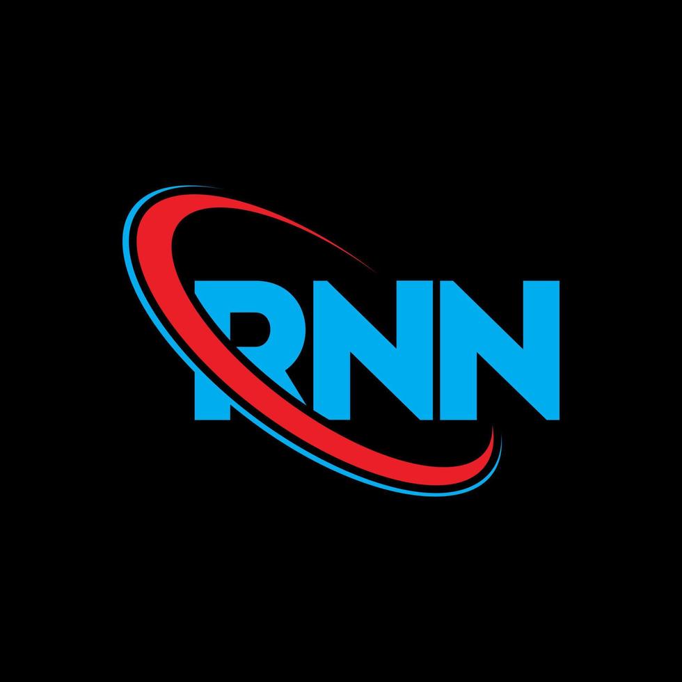 rnn-Logo. rnn Brief. rnn-Buchstaben-Logo-Design. Initialen rnn-Logo verbunden mit Kreis und Monogramm-Logo in Großbuchstaben. rnn typografie für technologie-, geschäfts- und immobilienmarke. vektor