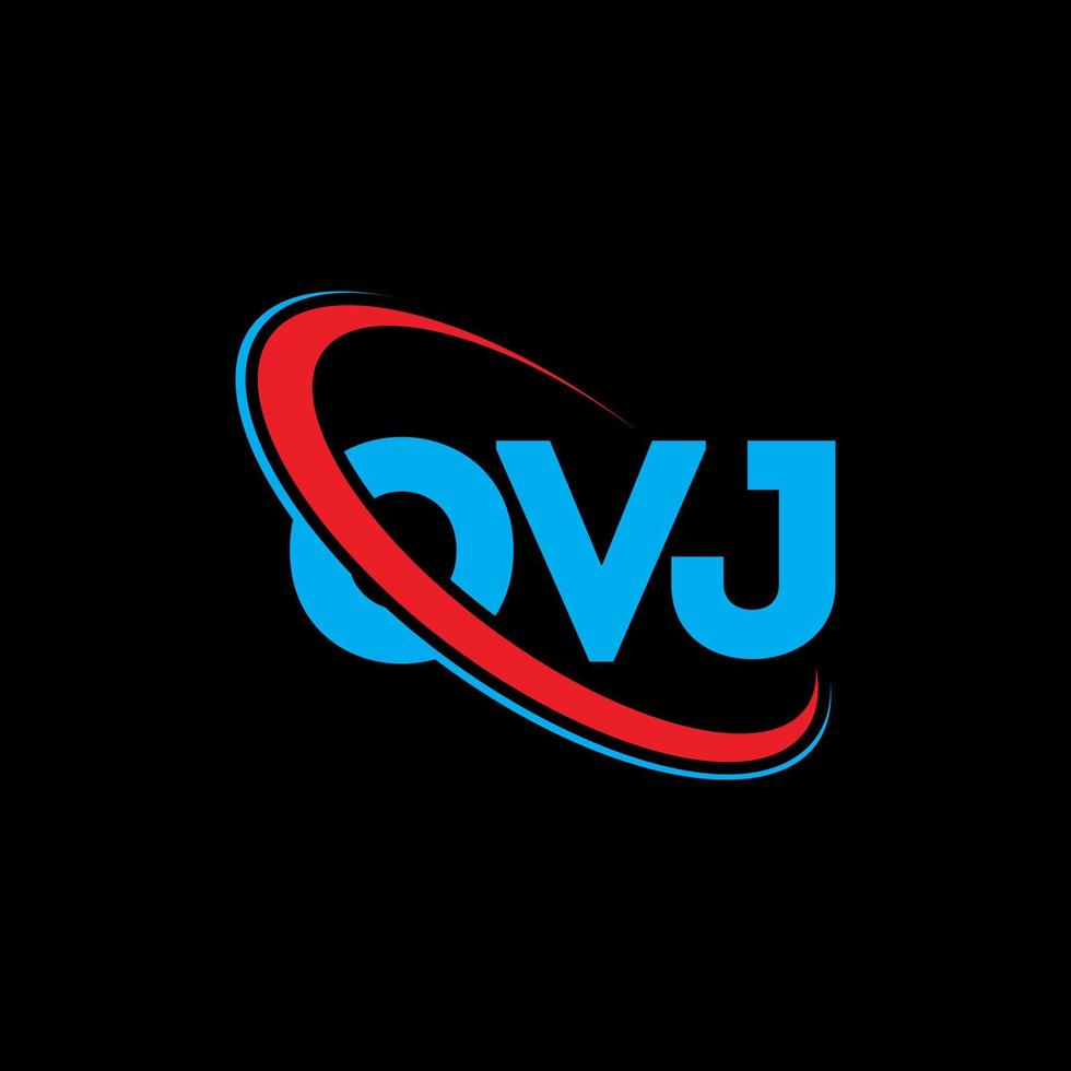 ovj logotyp. ovj brev. ovj bokstavslogotypdesign. initialer ovj logotyp länkad med cirkel och versaler monogram logotyp. ovj typografi för teknik, företag och fastighetsmärke. vektor