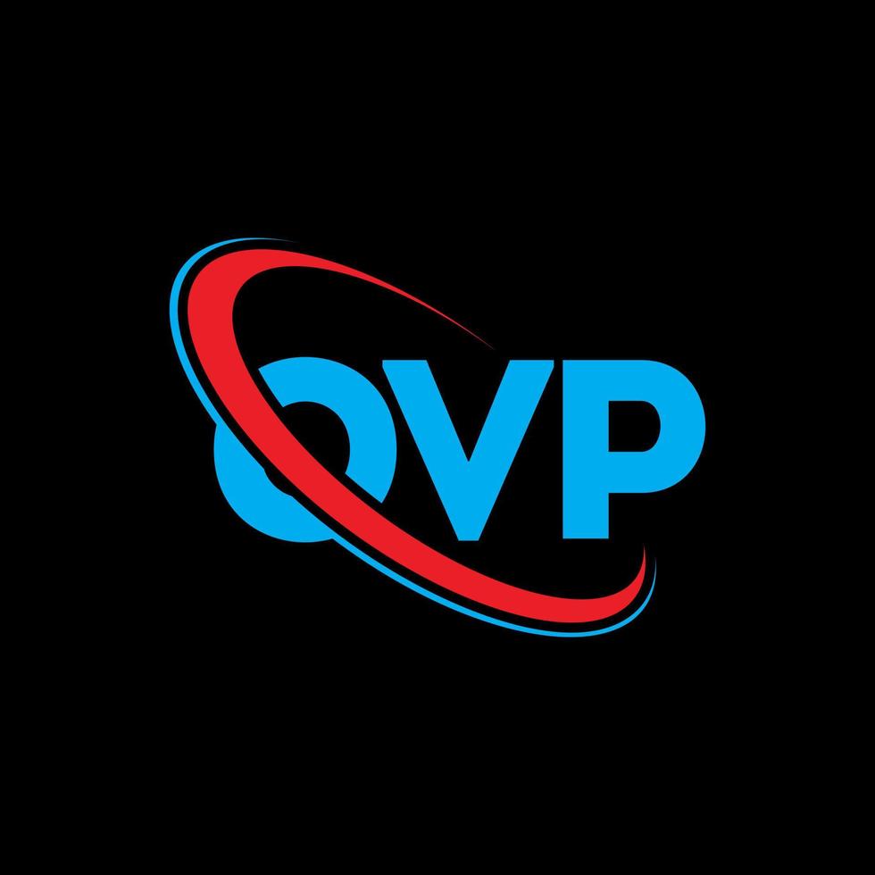 ovp-Logo. OVP-Brief. OVP-Brief-Logo-Design. Initialen-OVP-Logo, verbunden mit Kreis und Monogramm-Logo in Großbuchstaben. OVP-Typografie für Technologie-, Geschäfts- und Immobilienmarken. vektor