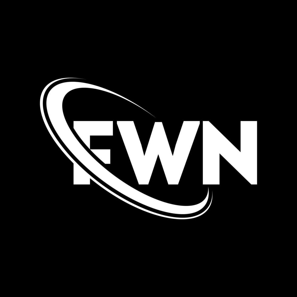 fwn-Logo. fwn Brief. fwn-Buchstaben-Logo-Design. fwn-Logo mit Initialen, verbunden mit Kreis und Monogramm-Logo in Großbuchstaben. fwn Typografie für Technologie-, Geschäfts- und Immobilienmarke. vektor