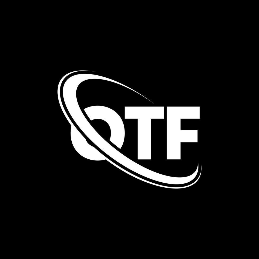 otf-Logo. otf-Brief. otf-Brief-Logo-Design. Initialen des otf-Logos, verbunden mit einem Kreis und einem Monogramm-Logo in Großbuchstaben. otf-typografie für technologie-, geschäfts- und immobilienmarke. vektor