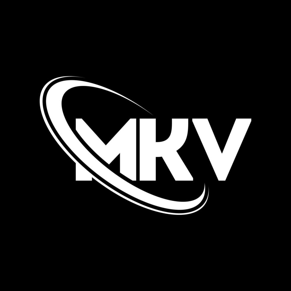 MKV-Logo. MKV-Brief. MKV-Brief-Logo-Design. mkv-Logo mit Initialen, verbunden mit einem Kreis und einem Monogramm-Logo in Großbuchstaben. mkv-typografie für technologie-, geschäfts- und immobilienmarke. vektor
