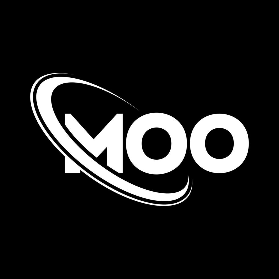 moo logotyp. moo brev. moo letter logotyp design. initialer moo logotyp länkad med cirkel och versaler monogram logotyp. moo typografi för teknik, företag och fastighetsmärke. vektor
