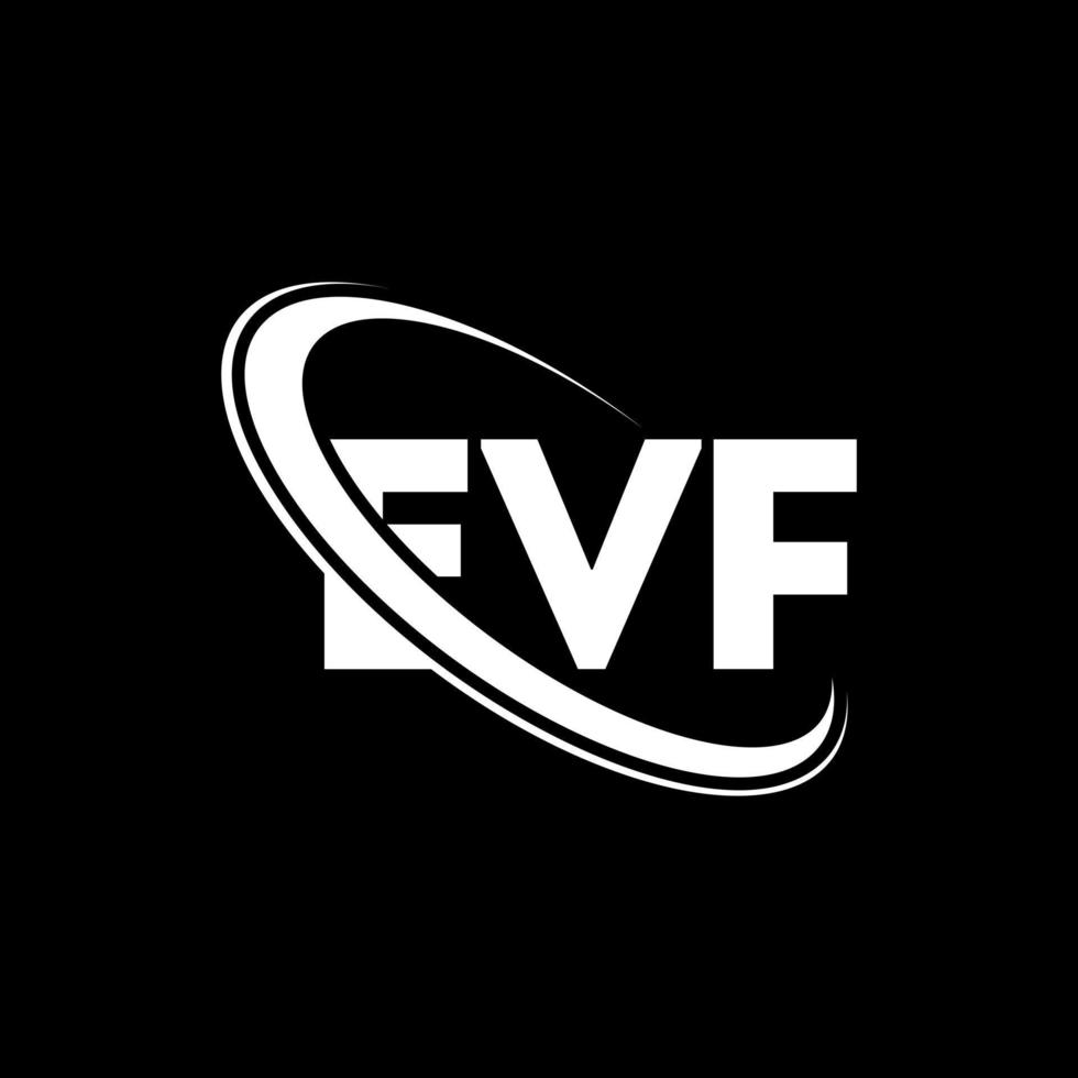 evf logotyp. evf brev. evf brev logotyp design. initialer evf logotyp länkad med cirkel och versaler monogram logotyp. evf typografi för teknik, företag och fastighetsmärke. vektor