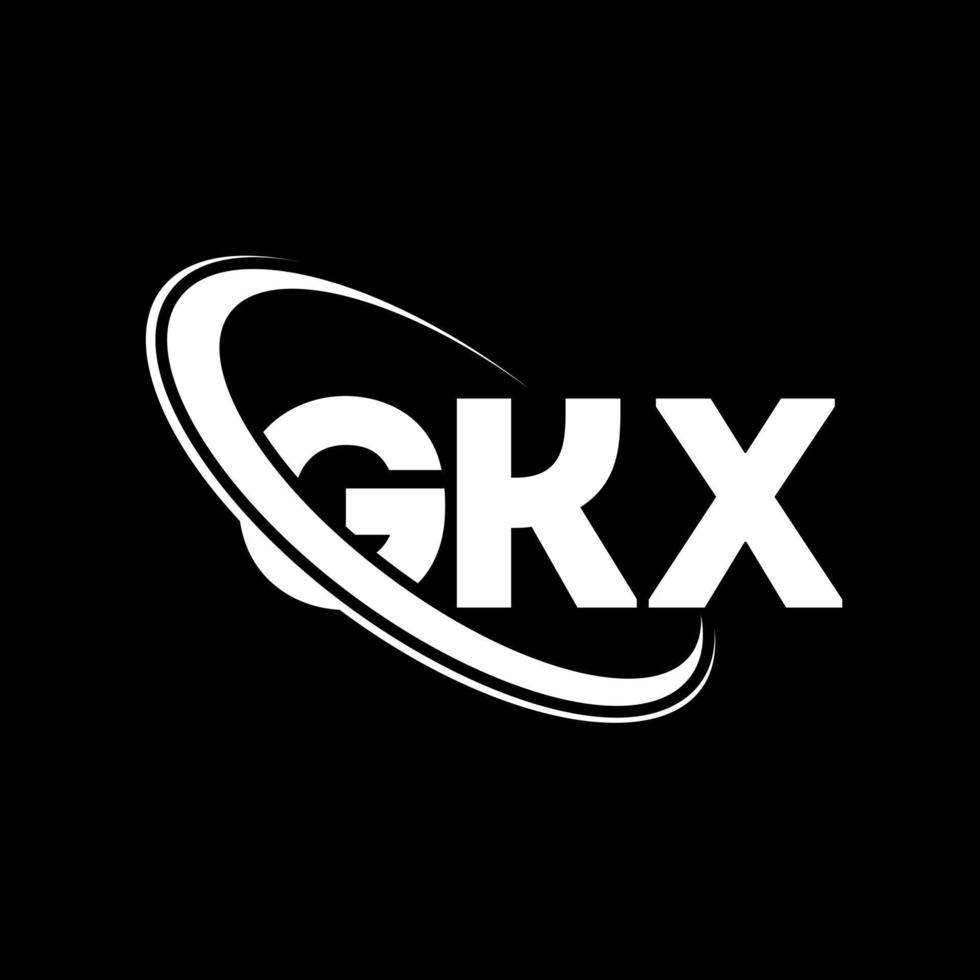 gkx-Logo. gkx-Brief. gkx-Buchstaben-Logo-Design. gkx-Logo mit Initialen, verbunden mit Kreis und Monogramm-Logo in Großbuchstaben. gkx-typografie für technologie-, geschäfts- und immobilienmarke. vektor