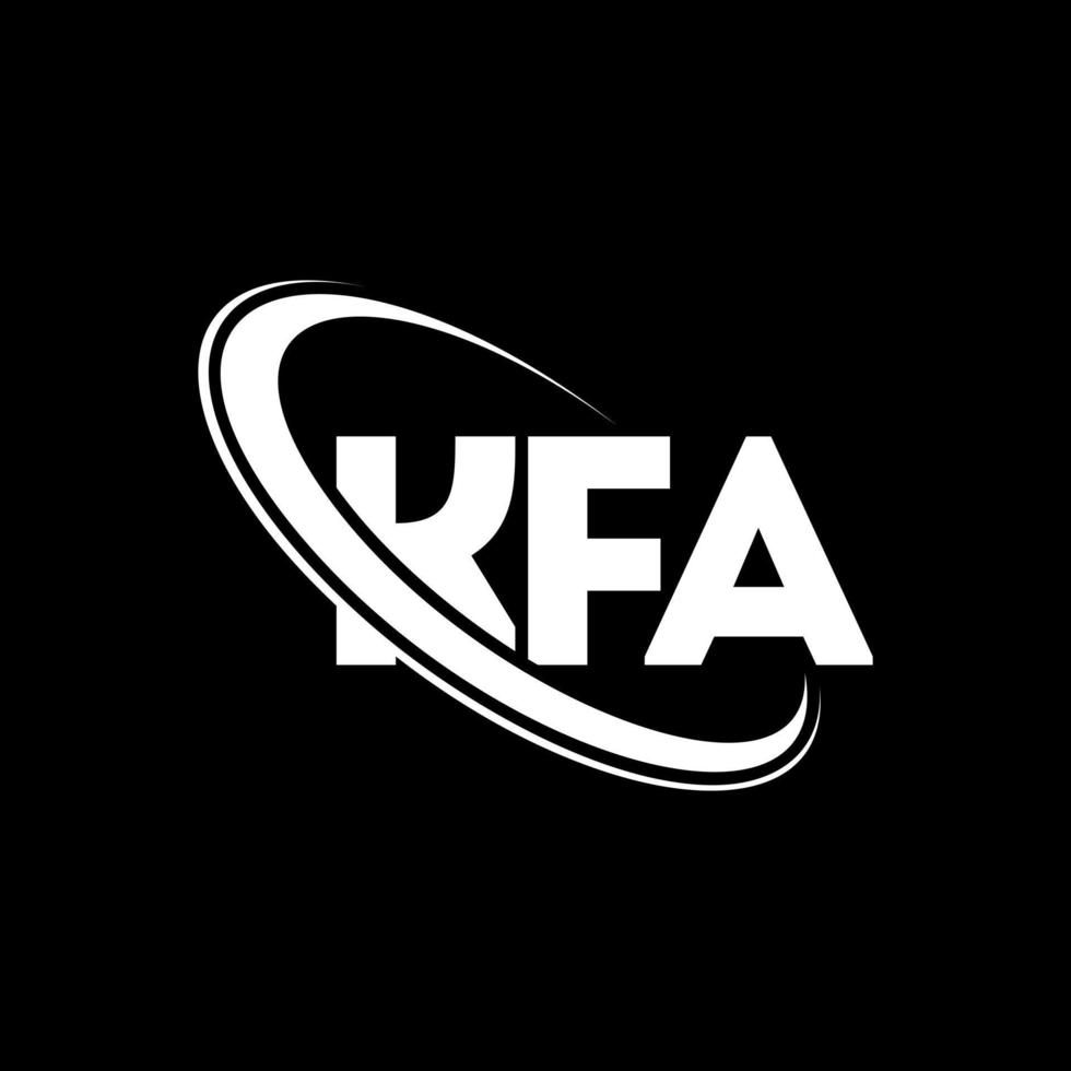 kfa logotyp. kfa brev. kfa brev logotyp design. initialer kfa logotyp länkad med cirkel och versaler monogram logotyp. kfa typografi för teknik, företag och fastighetsmärke. vektor