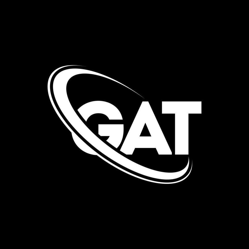 gat-Logo. gat brief. gat-Buchstaben-Logo-Design. Initialen-Gat-Logo, verbunden mit Kreis und Monogramm-Logo in Großbuchstaben. gat-typografie für technologie-, geschäfts- und immobilienmarke. vektor