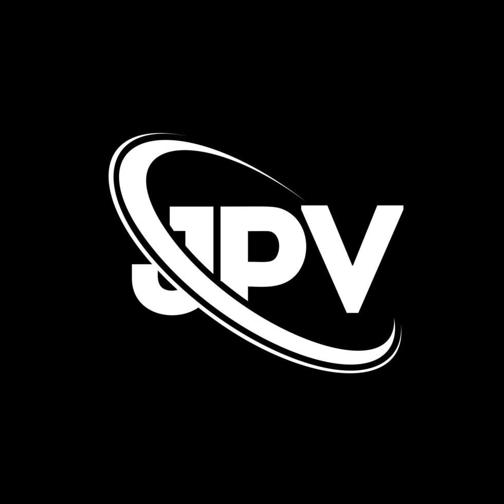 jpv-Logo. jpv-Brief. jpv-Buchstaben-Logo-Design. Initialen jpv-Logo verbunden mit Kreis und Monogramm-Logo in Großbuchstaben. jpv-typografie für technologie-, geschäfts- und immobilienmarke. vektor