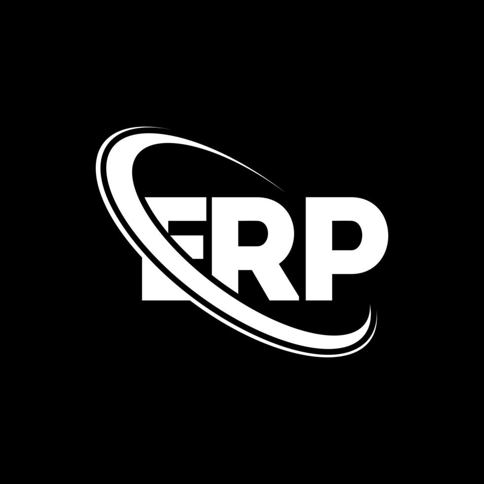 ERP-Logo. ERP-Brief. ERP-Brief-Logo-Design. initialen erp-logo verbunden mit kreis und monogrammlogo in großbuchstaben. erp-typografie für technologie-, geschäfts- und immobilienmarke. vektor