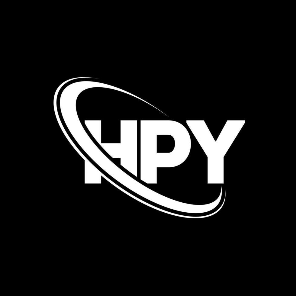 hpy logotyp. hpy brev. hpy brev logotyp design. initialer hpy logotyp länkad med cirkel och versaler monogram logotyp. hpy typografi för teknik, företag och fastighetsmärke. vektor