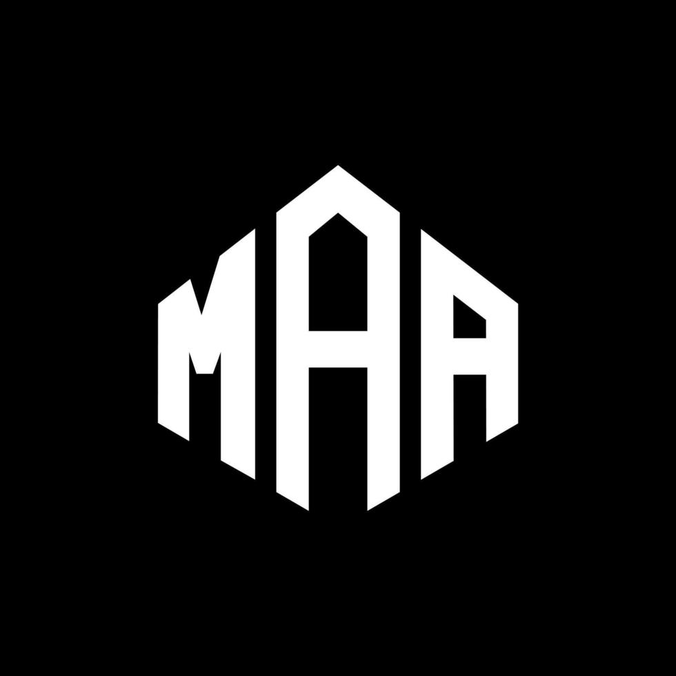 Maa-Buchstaben-Logo-Design mit Polygonform. Maa Polygon- und Würfelform-Logo-Design. Maa Sechseck-Vektor-Logo-Vorlage in weißen und schwarzen Farben. maa monogramm, geschäfts- und immobilienlogo. vektor