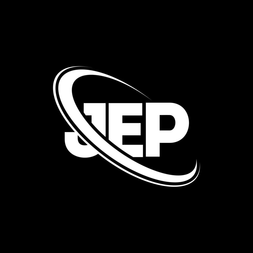 jep-Logo. jep brief. Logo-Design mit Jeep-Buchstaben. Initialen Jep-Logo verbunden mit Kreis und Monogramm-Logo in Großbuchstaben. jep-typografie für technologie-, geschäfts- und immobilienmarke. vektor