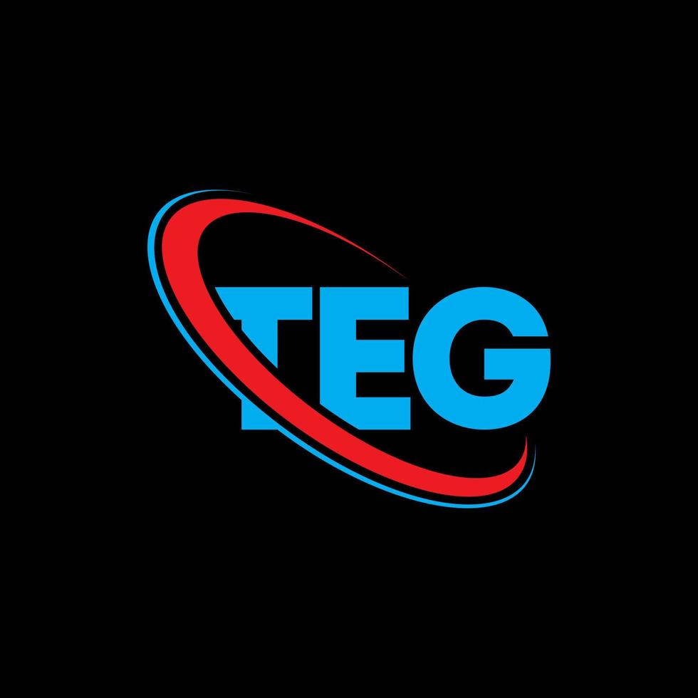 teg-Logo. teg-Brief. teg-Buchstaben-Logo-Design. Initialen TEG-Logo verbunden mit Kreis und Monogramm-Logo in Großbuchstaben. teg-typografie für technologie-, geschäfts- und immobilienmarke. vektor