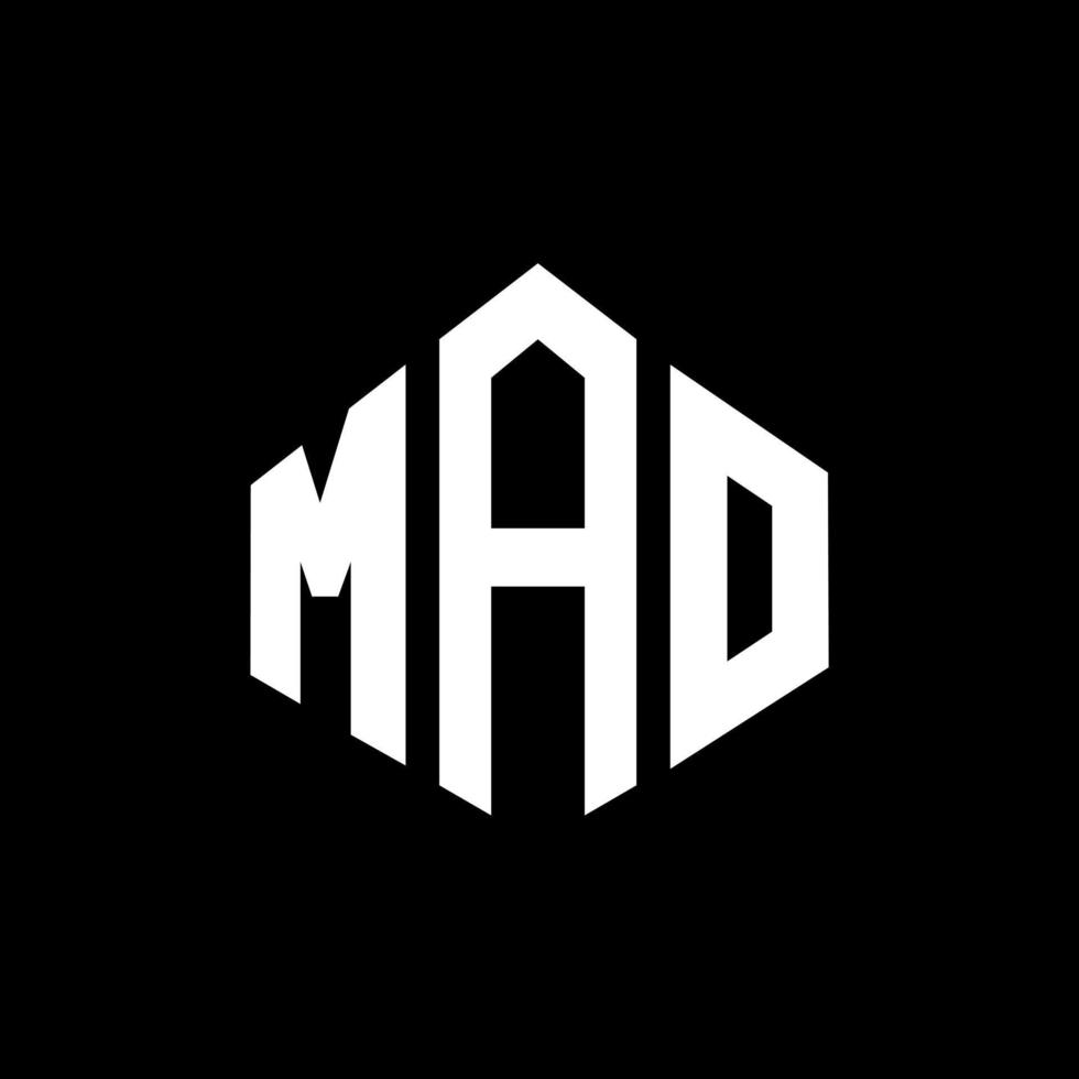 Mao-Buchstaben-Logo-Design mit Polygonform. Mao-Polygon- und Würfelform-Logo-Design. Mao Sechseck-Vektor-Logo-Vorlage in weißen und schwarzen Farben. mao-monogramm, geschäfts- und immobilienlogo. vektor
