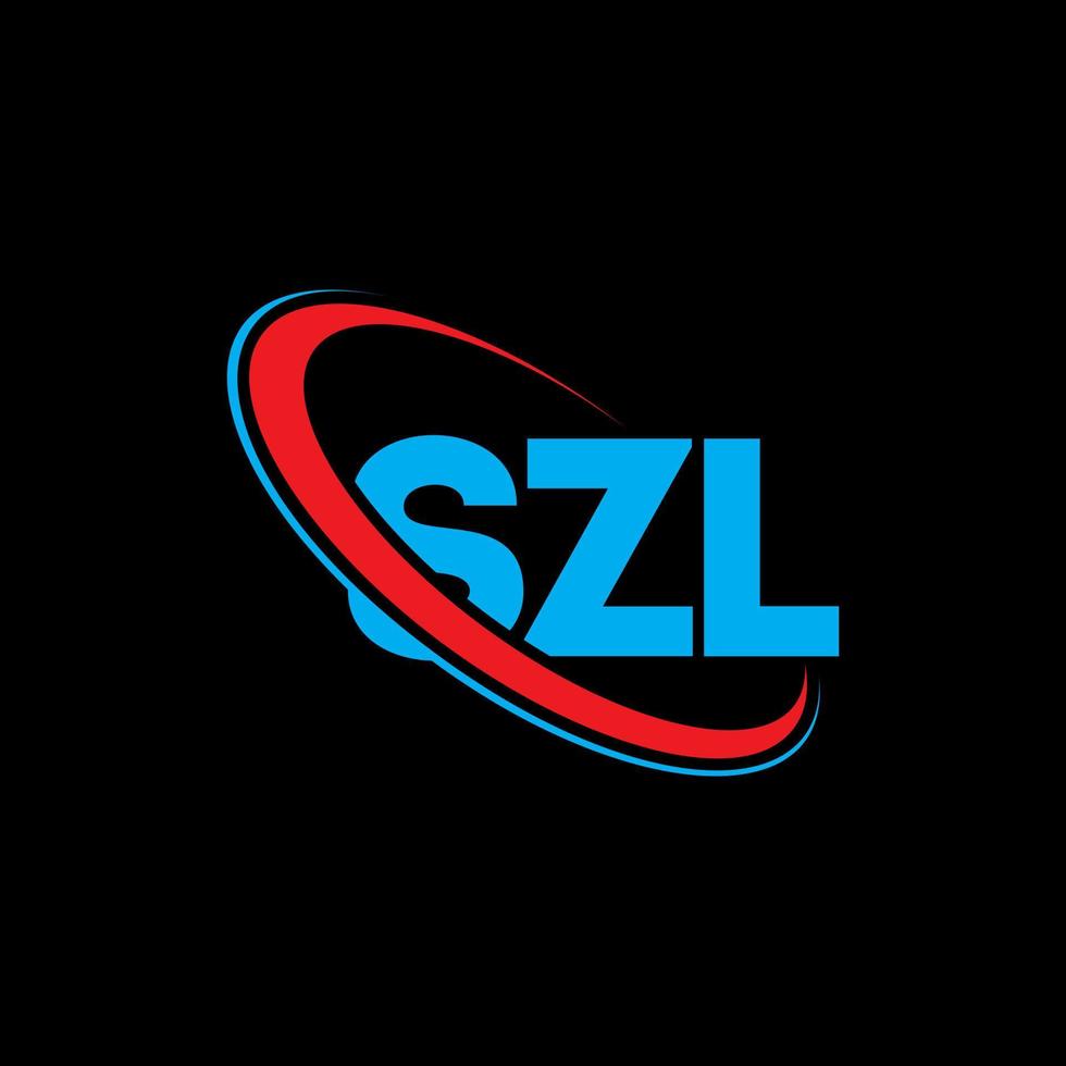 szl-Logo. szl-Brief. szl-Buchstaben-Logo-Design. Initialen szl-Logo verbunden mit Kreis und Monogramm-Logo in Großbuchstaben. szl Typografie für Technologie-, Business- und Immobilienmarke. vektor