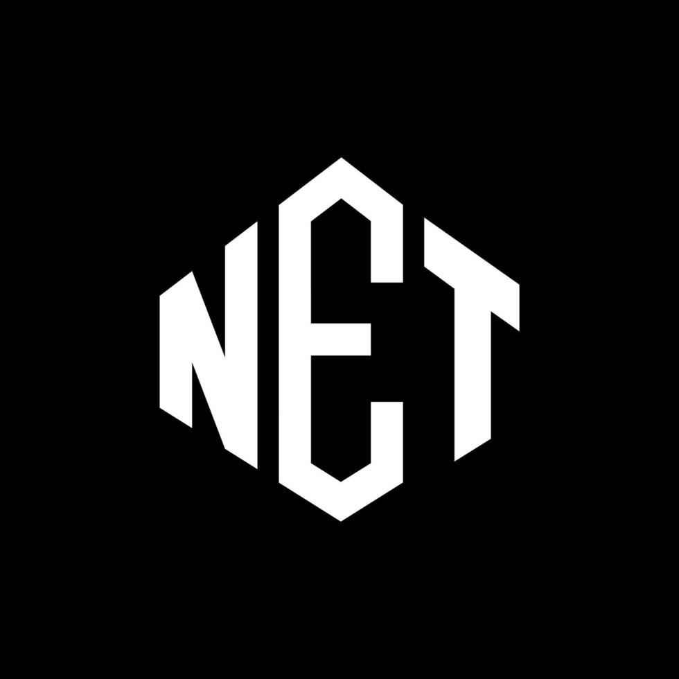 Netzbuchstabe-Logo-Design mit Polygonform. Netzpolygon- und Würfelform-Logo-Design. Netz-Sechseck-Vektor-Logo-Vorlage in weißen und schwarzen Farben. net-monogramm, geschäfts- und immobilienlogo. vektor
