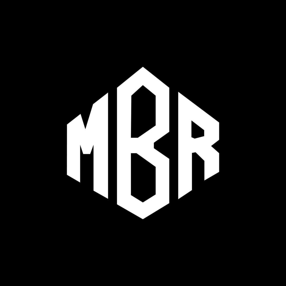 mbr-Buchstaben-Logo-Design mit Polygonform. mbr Logo-Design in Polygon- und Würfelform. mbr Sechseck-Vektor-Logo-Vorlage in weißen und schwarzen Farben. mbr-monogramm, geschäfts- und immobilienlogo. vektor