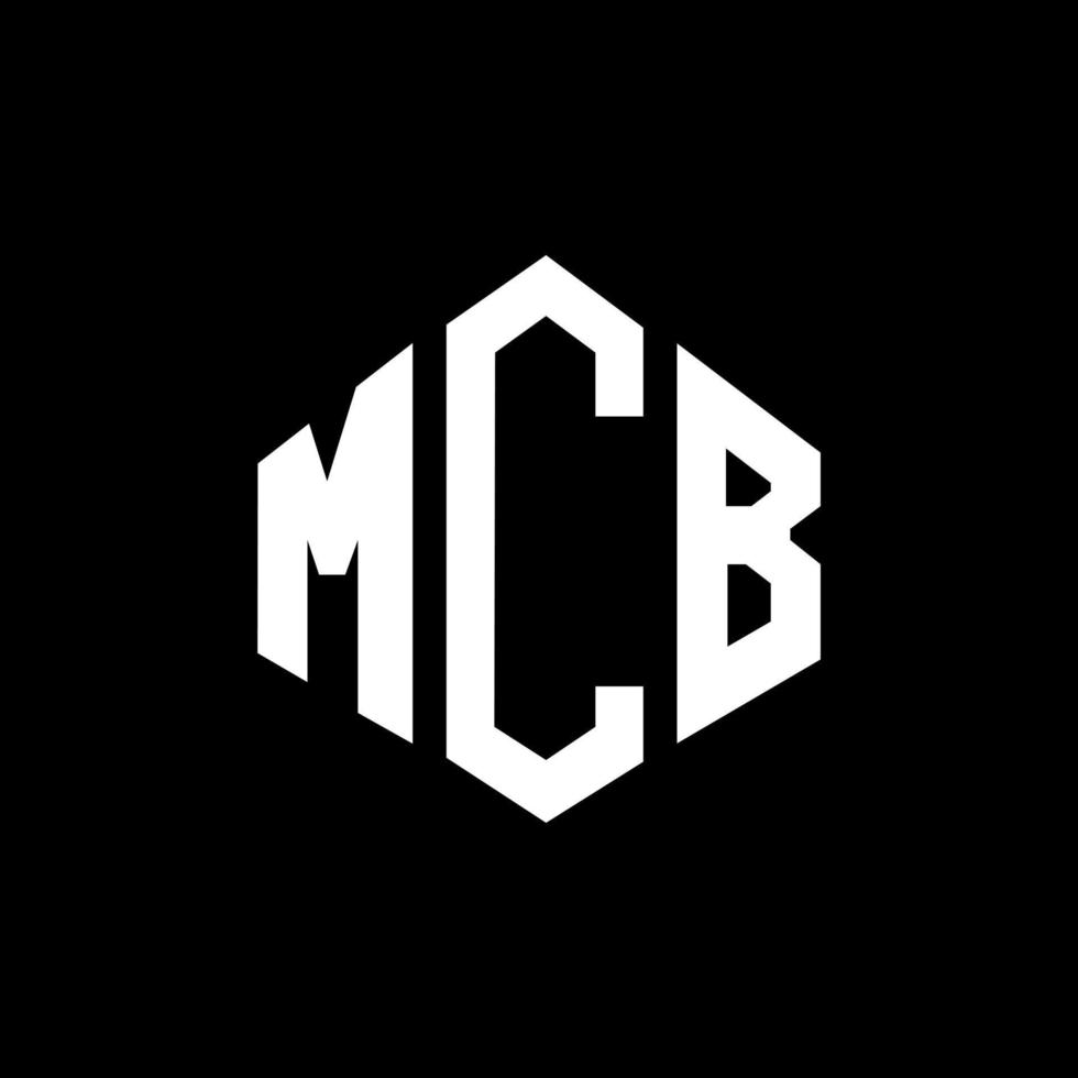 MCB-Brief-Logo-Design mit Polygonform. mcb-polygon- und würfelform-logo-design. MCB Sechseck-Vektor-Logo-Vorlage in weißen und schwarzen Farben. mcb-monogramm, geschäfts- und immobilienlogo. vektor