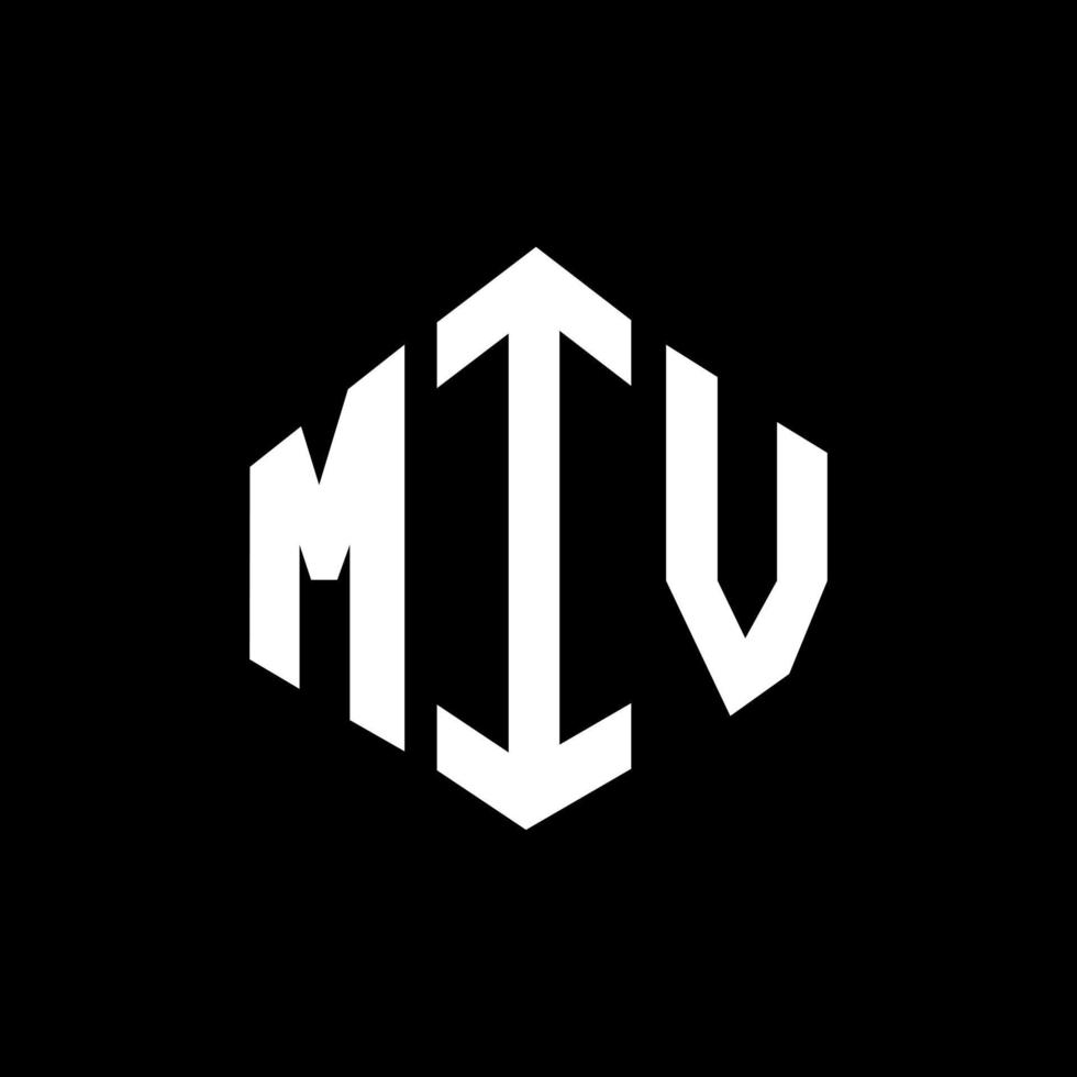 MIV-Brief-Logo-Design mit Polygonform. Logo-Design in MIV-Polygon- und Würfelform. miv Hexagon-Vektor-Logo-Vorlage in weißen und schwarzen Farben. MIV-Monogramm, Geschäfts- und Immobilienlogo. vektor