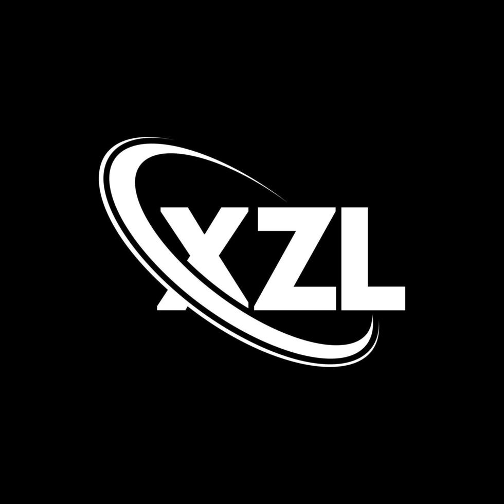 xzl logotyp. xzl bokstav. xzl bokstavslogotypdesign. initialer xzl logotyp länkad med cirkel och versaler monogram logotyp. xzl-typografi för teknik-, affärs- och fastighetsmärke. vektor