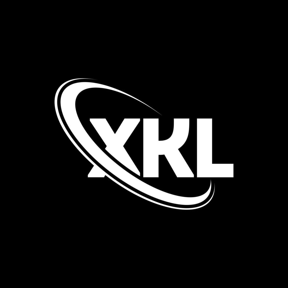 xkl logotyp. xkl brev. xkl bokstavslogotypdesign. initialer xkl logotyp länkad med cirkel och versaler monogram logotyp. xkl typografi för teknik, företag och fastighetsmärke. vektor