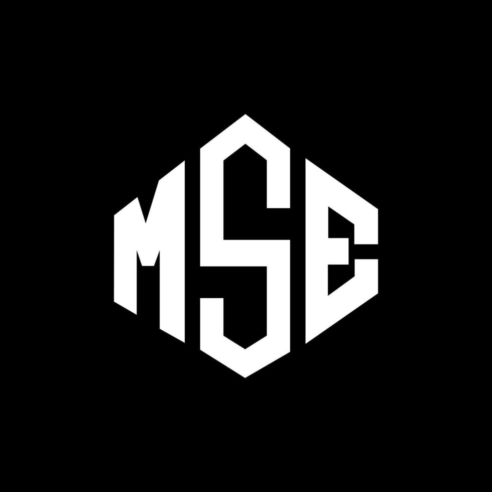 mse brev logotyp design med polygon form. mse polygon och kubform logotypdesign. mse hexagon vektor logotyp mall vita och svarta färger. mse monogram, affärs- och fastighetslogotyp.