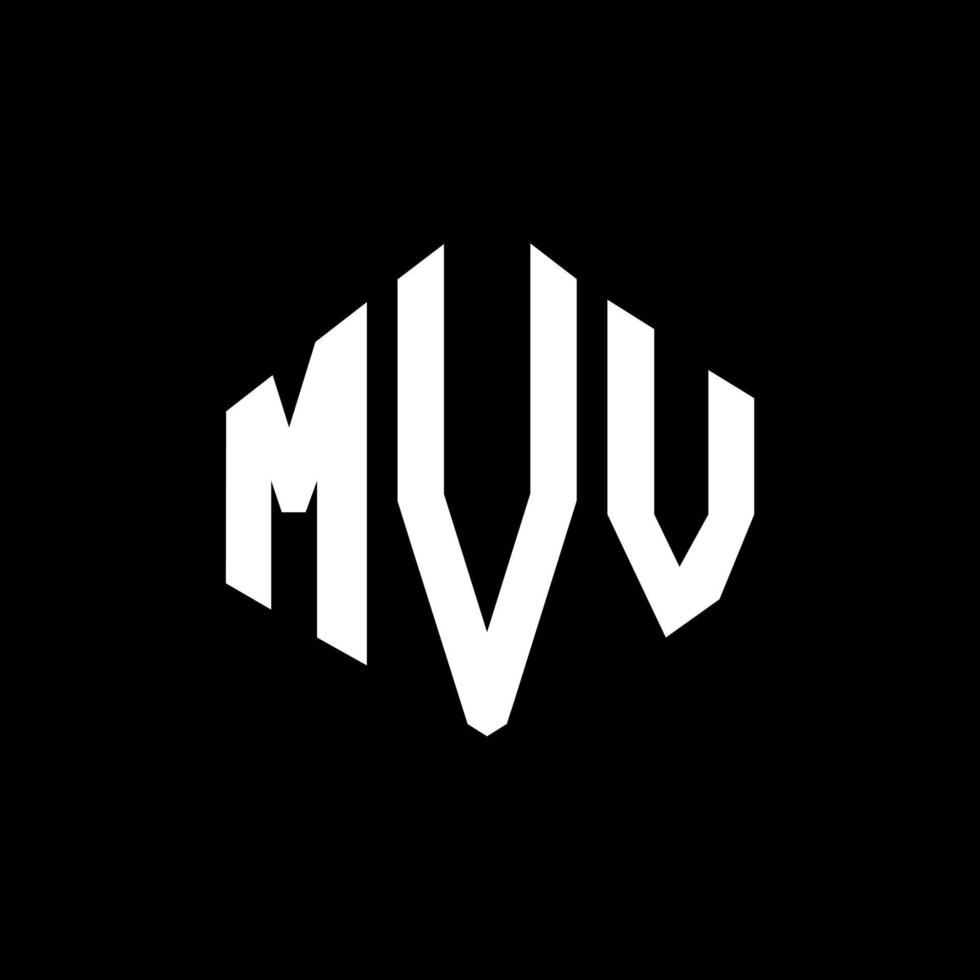 mvv-Buchstaben-Logo-Design mit Polygonform. mvv Polygon- und Würfelform-Logo-Design. mvv Sechseck-Vektor-Logo-Vorlage in weißen und schwarzen Farben. mvv-monogramm, geschäfts- und immobilienlogo. vektor