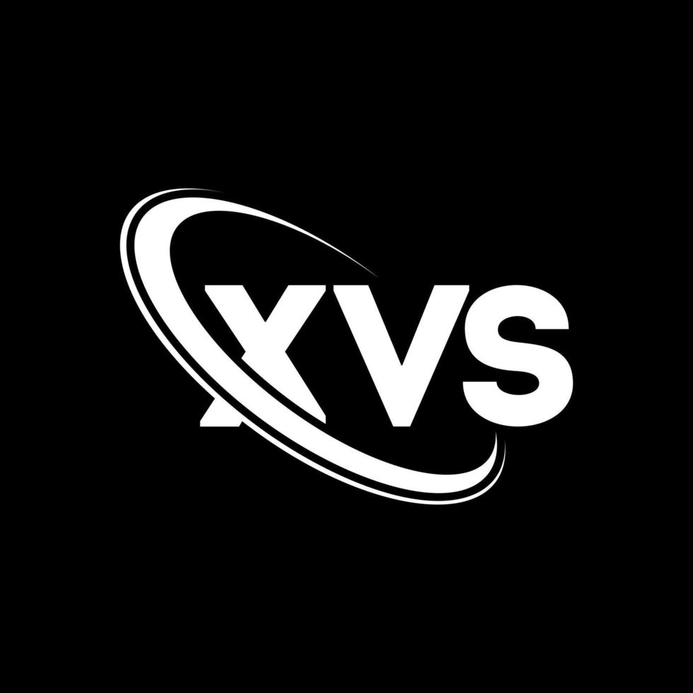 xvs-Logo. xvs-Brief. xvs-Buchstaben-Logo-Design. xvs-Logo mit den Initialen, verbunden mit einem Kreis und einem Monogramm-Logo in Großbuchstaben. xvs-typografie für technologie-, geschäfts- und immobilienmarke. vektor