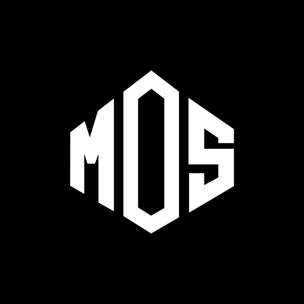 mos letter logotyp design med polygon form. mos polygon och kubform logotypdesign. mos hexagon vektor logotyp mall vita och svarta färger. mos monogram, affärs- och fastighetslogotyp.