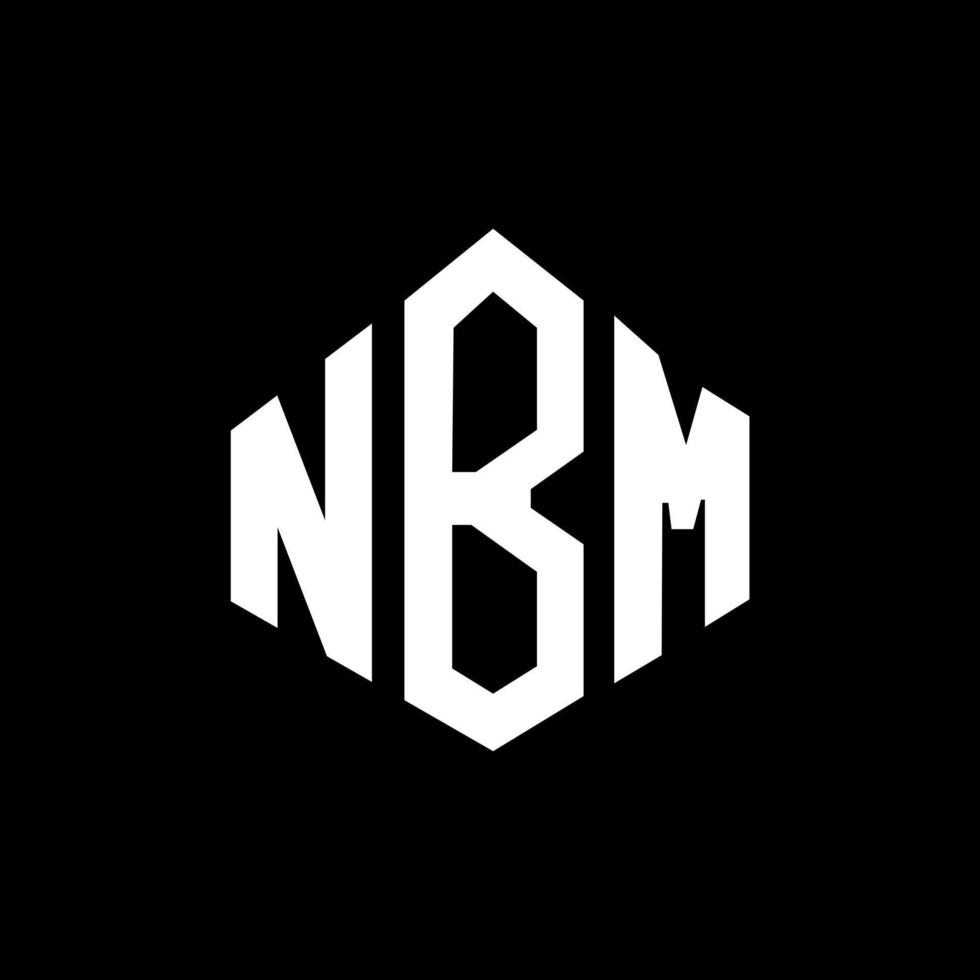 nbm bokstavslogotypdesign med polygonform. nbm polygon och kubform logotypdesign. nbm hexagon vektor logotyp mall vita och svarta färger. nbm monogram, affärs- och fastighetslogotyp.