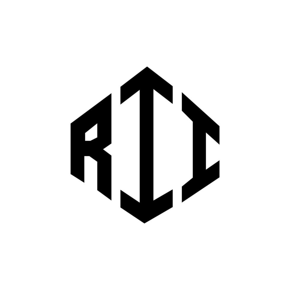 rii bokstavslogotypdesign med polygonform. rii polygon och kubform logotypdesign. rii hexagon vektor logotyp mall vita och svarta färger. rii monogram, affärs- och fastighetslogotyp.