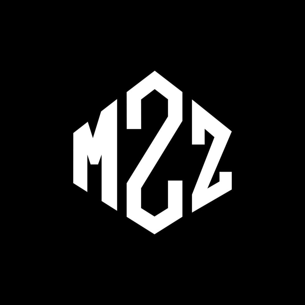 mzz bokstavslogotypdesign med polygonform. mzz polygon och kubform logotypdesign. mzz hexagon vektor logotyp mall vita och svarta färger. mzz monogram, affärs- och fastighetslogotyp.