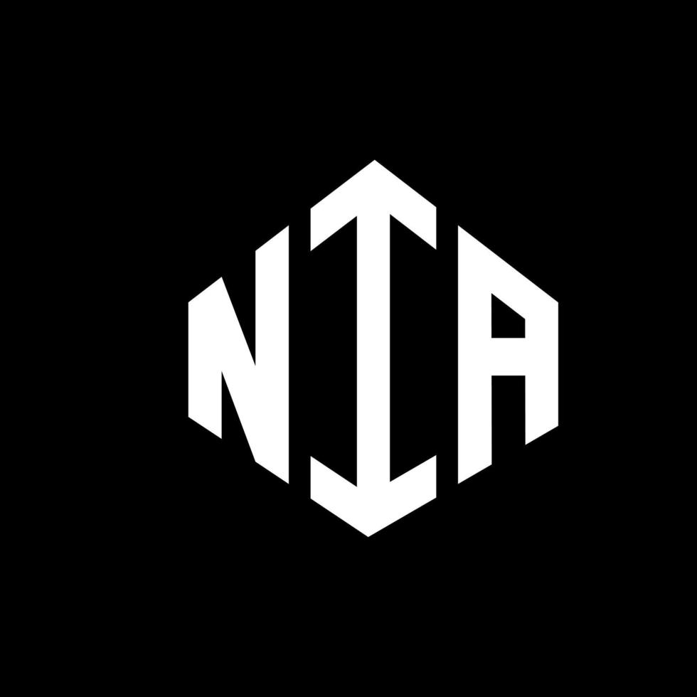 nia-Buchstaben-Logo-Design mit Polygonform. nia Polygon- und Würfelform-Logo-Design. nia Sechseck-Vektor-Logo-Vorlage in weißen und schwarzen Farben. nia-monogramm, geschäfts- und immobilienlogo. vektor