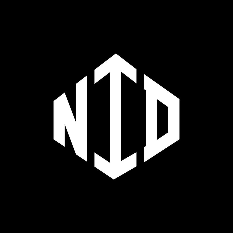nid-Buchstaben-Logo-Design mit Polygonform. nid Polygon- und Würfelform-Logo-Design. nid Sechseck-Vektor-Logo-Vorlage in weißen und schwarzen Farben. Nid-Monogramm, Geschäfts- und Immobilienlogo. vektor