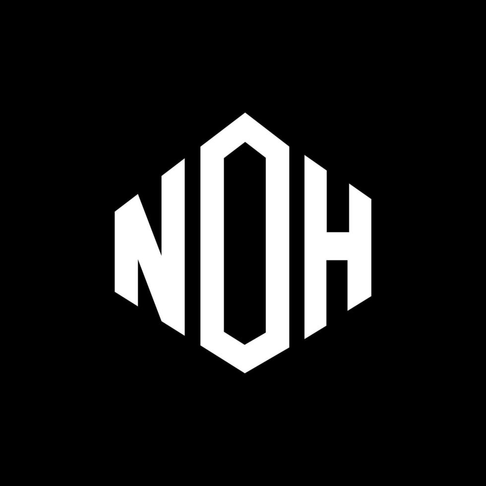 Noh-Brief-Logo-Design mit Polygonform. Noh-Polygon- und Würfelform-Logo-Design. Noh Sechseck-Vektor-Logo-Vorlage in weißen und schwarzen Farben. noh-monogramm, geschäfts- und immobilienlogo. vektor
