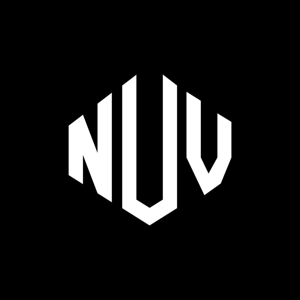 nuv-Buchstaben-Logo-Design mit Polygonform. Nuv-Polygon- und Würfelform-Logo-Design. Nuv Sechseck-Vektor-Logo-Vorlage in weißen und schwarzen Farben. nuv-monogramm, geschäfts- und immobilienlogo. vektor