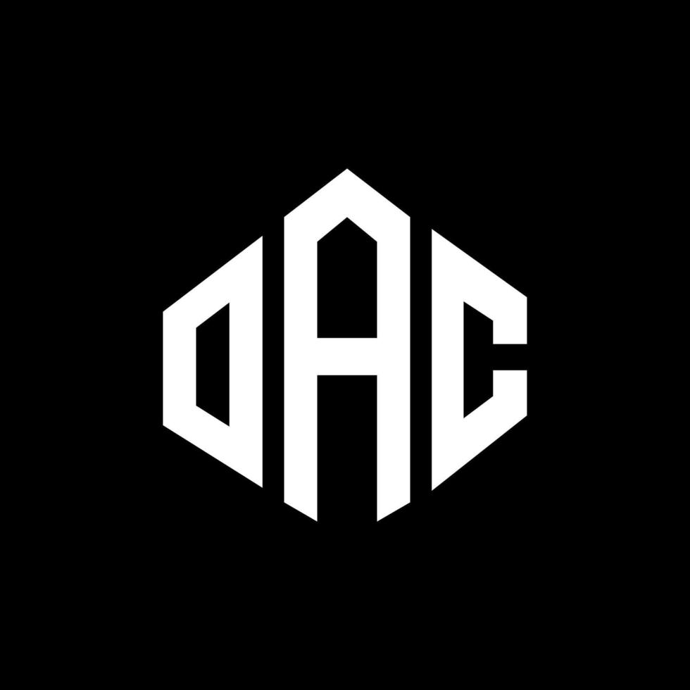 oac brev logotyp design med polygon form. oac polygon och kub form logotyp design. oac hexagon vektor logotyp mall vita och svarta färger. oac monogram, affärs- och fastighetslogotyp.