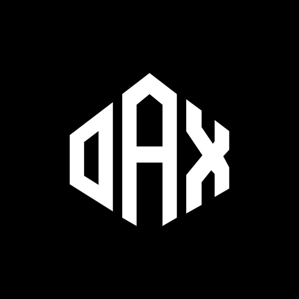 Oax Letter Logo Design mit Polygonform. Oax-Polygon- und Würfelform-Logo-Design. Oax Sechseck-Vektor-Logo-Vorlage in weißen und schwarzen Farben. oax-monogramm, geschäfts- und immobilienlogo. vektor