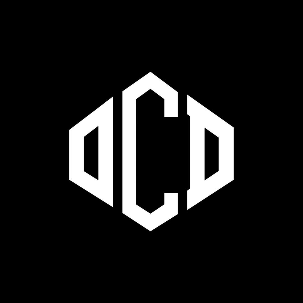 ocd-Buchstaben-Logo-Design mit Polygonform. OCD-Polygon- und Würfelform-Logo-Design. OCD Hexagon-Vektor-Logo-Vorlage in weißen und schwarzen Farben. ocd-monogramm, geschäfts- und immobilienlogo. vektor