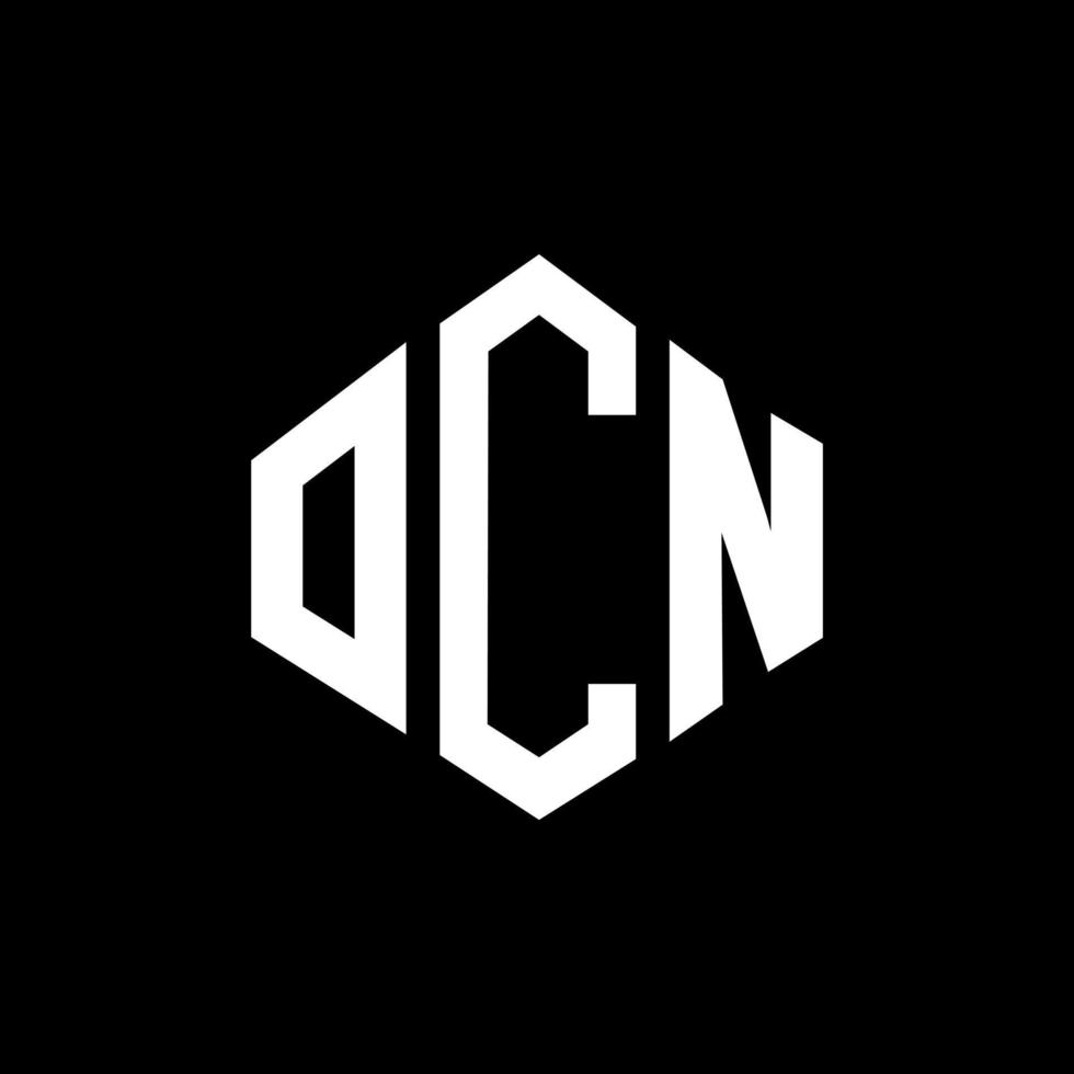 ocn brev logotyp design med polygon form. ocn polygon och kubform logotypdesign. ocn hexagon vektor logotyp mall vita och svarta färger. ocn monogram, affärs- och fastighetslogotyp.