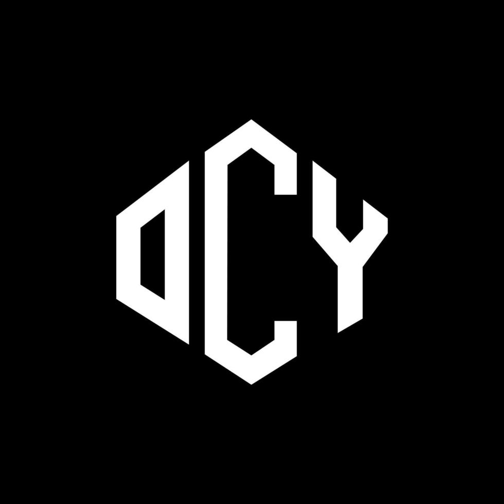 ocy brev logotyp design med polygon form. ocy polygon och kub form logotyp design. ocy hexagon vektor logotyp mall vita och svarta färger. ocy monogram, affärs- och fastighetslogotyp.