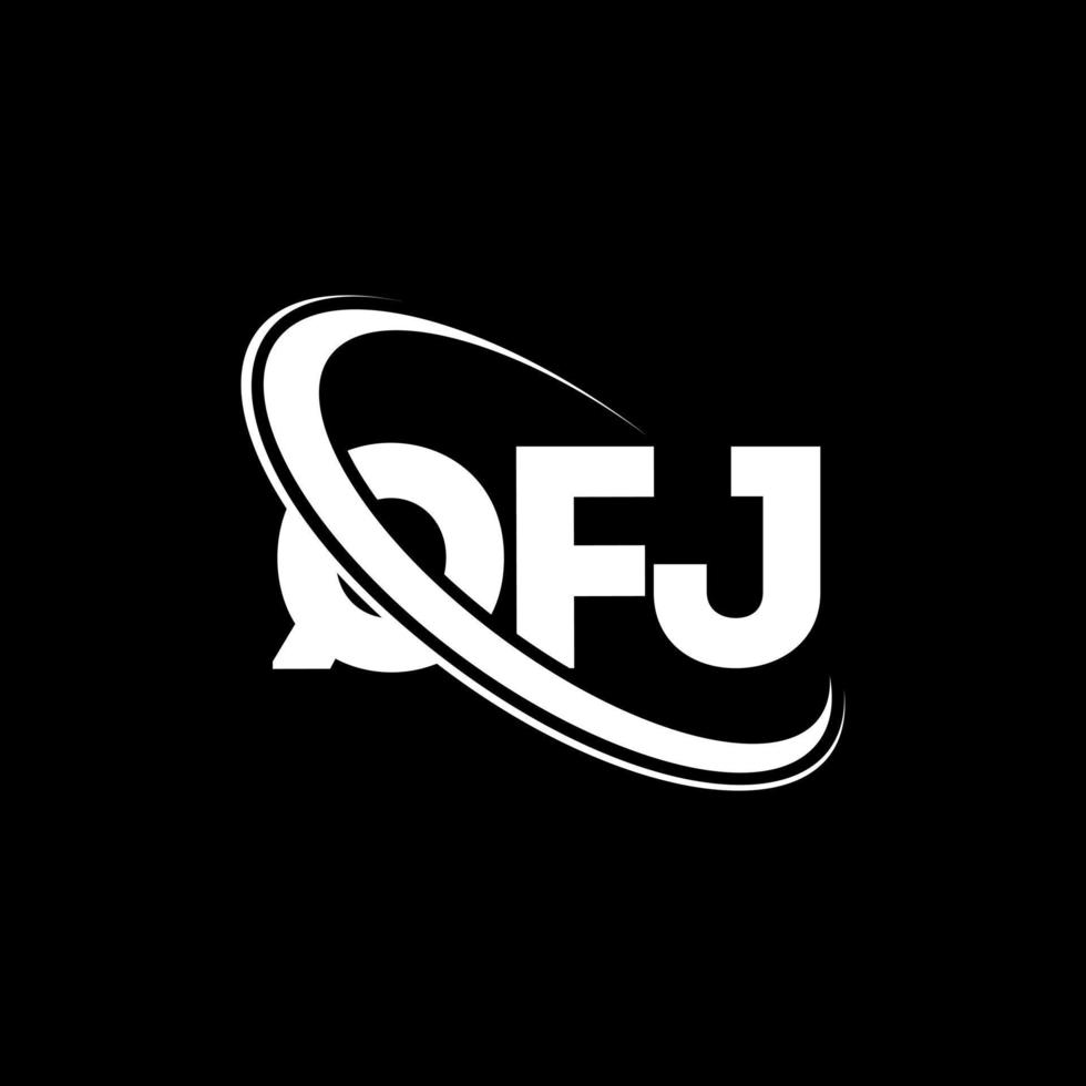 qfj logotyp. qfj bokstav. qfj bokstavslogotypdesign. initialer qfj logotyp länkad med cirkel och versaler monogram logotyp. qfj typografi för teknik, företag och fastighetsmärke. vektor