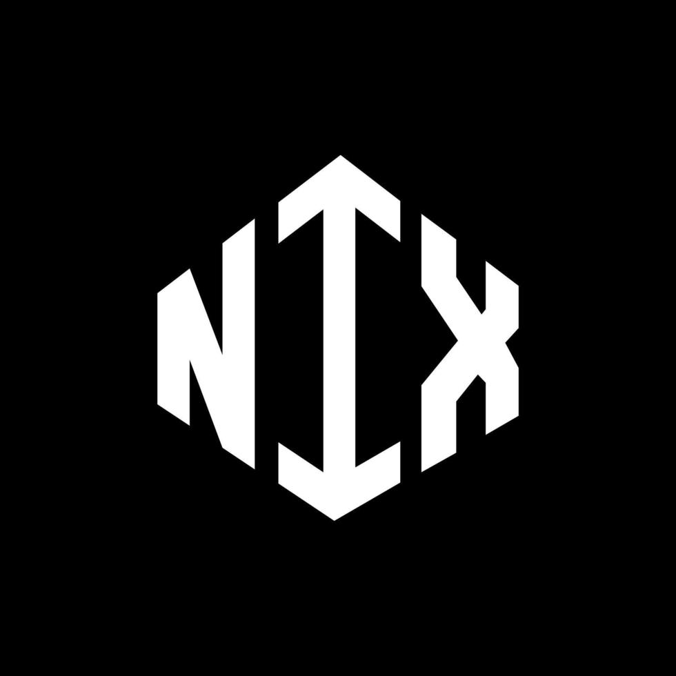 nix letter logotyp design med polygon form. nix polygon och kubformad logotypdesign. nix hexagon vektor logotyp mall vita och svarta färger. nix monogram, logotyp för företag och fastigheter.
