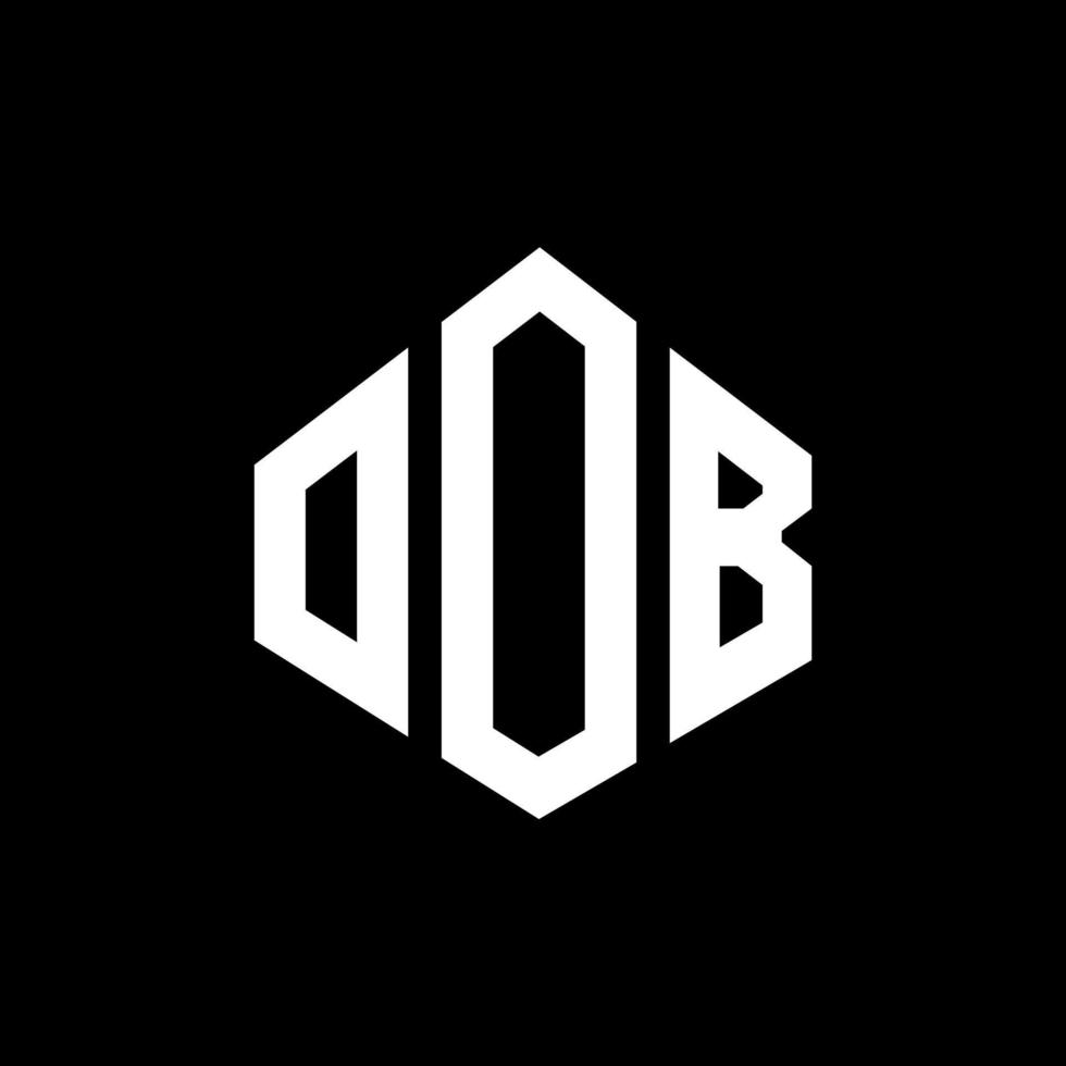 oob bokstavslogotypdesign med polygonform. oob polygon och kubform logotypdesign. oob hexagon vektor logotyp mall vita och svarta färger. oob monogram, affärs- och fastighetslogotyp.