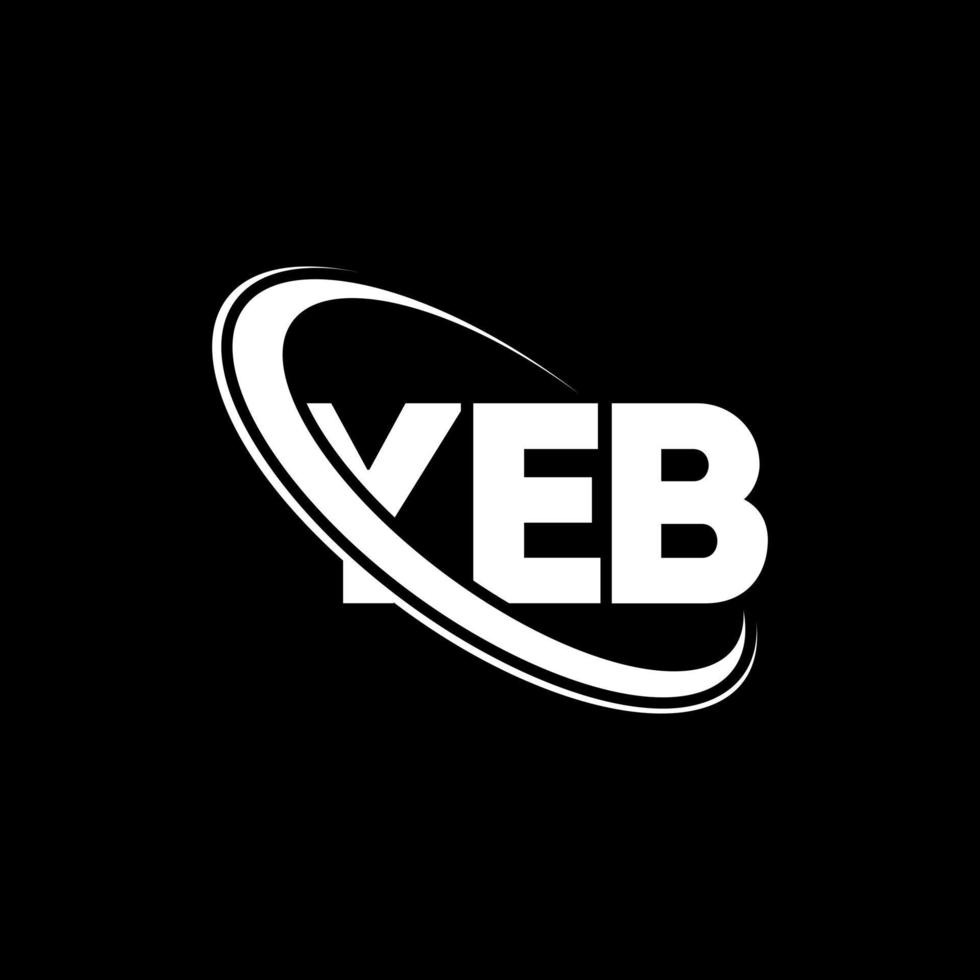 yeb logotyp. yeb brev. yeb brev logotyp design. initialer yeb logotyp länkad med cirkel och versaler monogram logotyp. yeb typografi för teknik, affärs- och fastighetsmärke. vektor